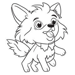 coloring page  opens a new tab click share this story on facebook  les dog, vector illustration line art