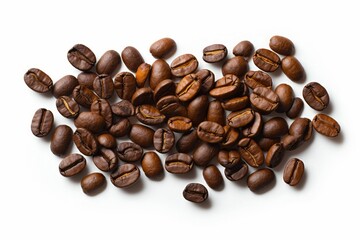 Coffee beans on a white background. Generated with AI