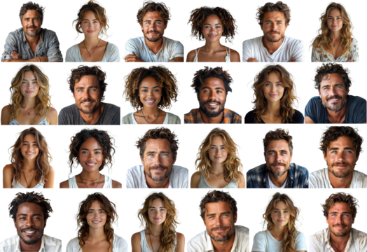 A variety of user profile photos of different ages, races, genders. human diversity