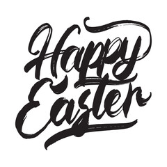 Happy Easter Hand drawn Lettering Design. Easter Greeting Card Handwritten Element. Modern Brush Calligraphy Sign