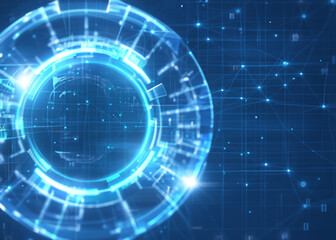 Fototapeta premium abstract hi tech background, science or infospace hologram, business or technical concept created with generative ai technology. High quality illustration