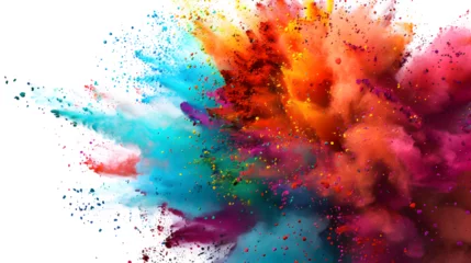 Fotobehang colorful rainbow holi paint color powder explosion. © Atipong