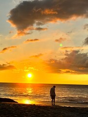 atardecer en la playa