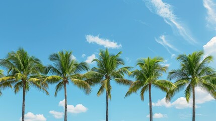 a row of perfect palm trees