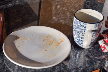 Dirty dishes in the kitchen
