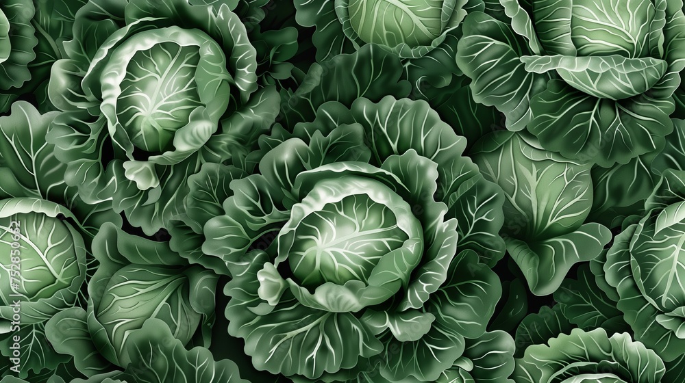 Poster the cabbage pattern exhibits a repeating sequence often found in nature, reminiscent of the fractal-