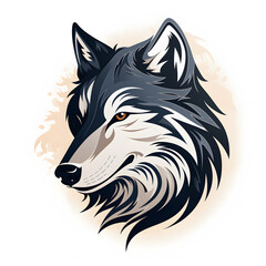 Wolf Illustration Wildlife Drawing, Artistic Animal Mascot Vibrant T-shirt design, Sports Team Logo Graphic Tattoo Style Esport