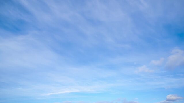 beautiful blue sky with soft white clouds timelapse for abstract background

