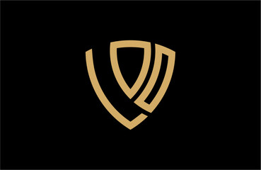 LOO creative letter shield logo design vector icon illustration