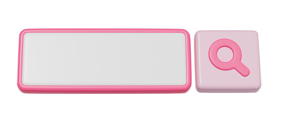 Obraz premium blank 3D search bar icon, isolated 3d object. 3d rendering