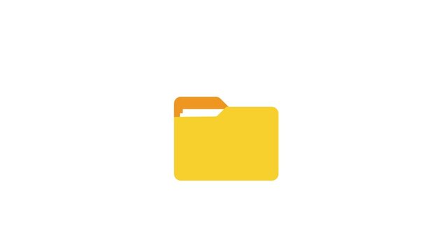 Modern flat icon with file transfer on white background. Motion graphics.