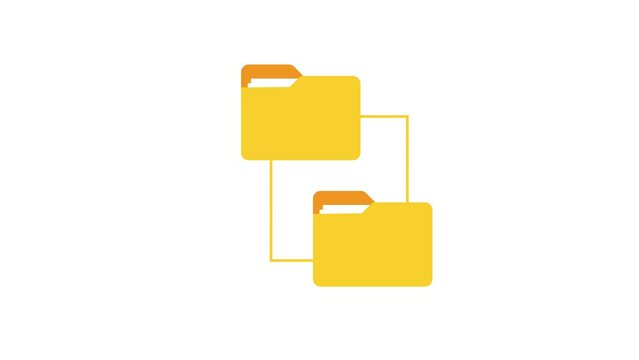 Modern flat icon with file transfer on white background. Motion graphics.