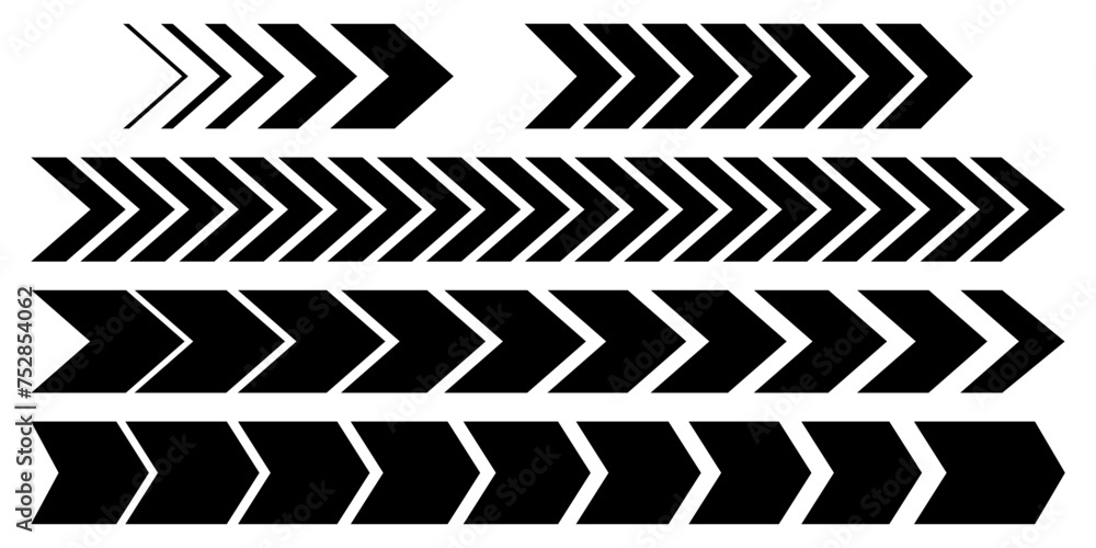 Poster black dynamic arrow symbosl. modern arrow icons set. vector isolated on white background.