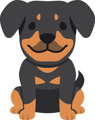 Cartoon character rottweiler dog for design.