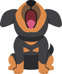 Cartoon character cute rottweiler dog for design.