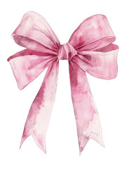 Watercolor coquette bow clipart, capturing the delicate beauty of vintage design