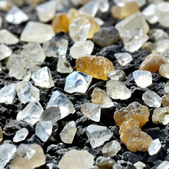 Rohdiamanten im Kies