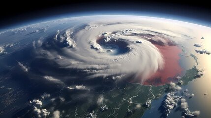 Cyclone hurricane seen from space