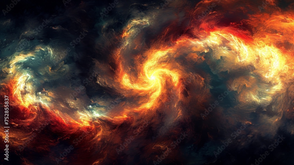 Poster fiery elemental vortex with mesmerizing lava whirlpool and swirling magma patterns.