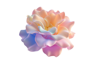 The Desert Rose, depicted in plastic 3D digital art style with soft pastel colors, in an isometric