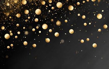 Festive vector background with gold glitter and confetis
