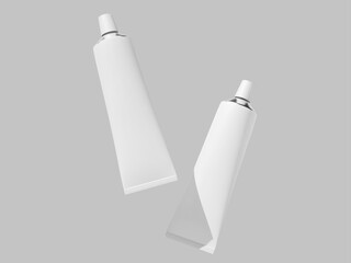 White Blank Toothpaste Mockup 3D Realistic