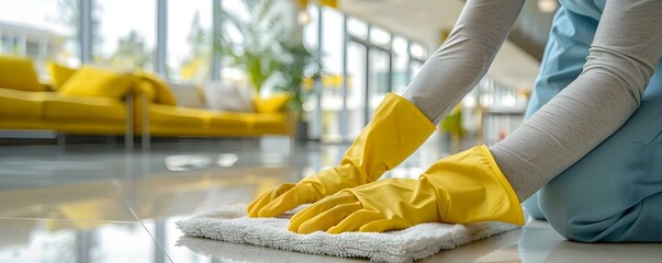 Promoting Spotless Sanitized Environments with Professional Cleaning Services. Concept Sanitization, Professional Cleaning, Spotless Environments, Promoting Cleanliness, Hygiene Services