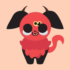 devil sheep, vector illustration kawaii