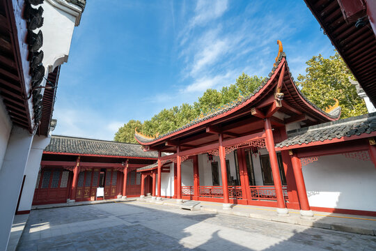 Chinese-style historical building in Yueyang Tower Park, Yueyang, China.