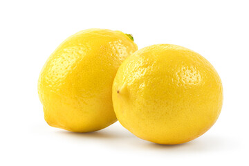 Natural Lemon fruits  isolated on white background. Clipping path.