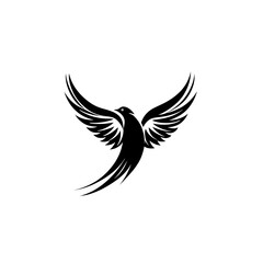 A minimalist, logo featuring a sleek and stylized bird against a white background awesome, professional, vector logo, simple, black and white