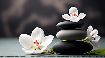Obraz na płótnie Canvas Zen background with flowers