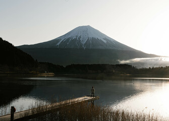 田貫湖と富士山