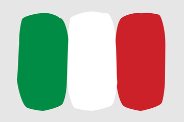 Italy flag - painted design vector illustration. Vector brush style