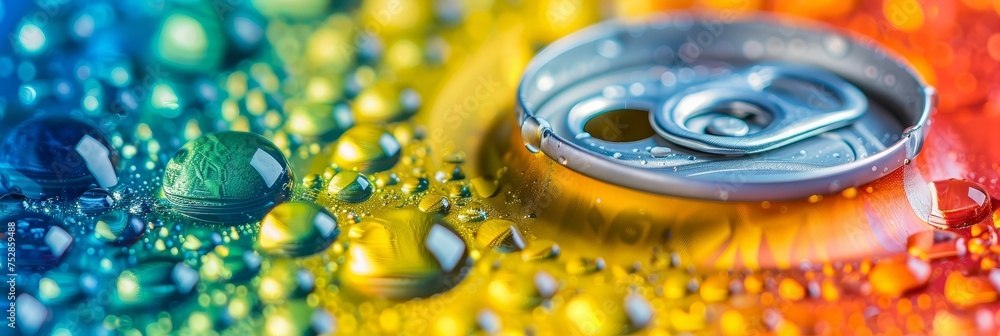 Aufkleber colorful abstract background with beverage can mockup for personalized text insertion.