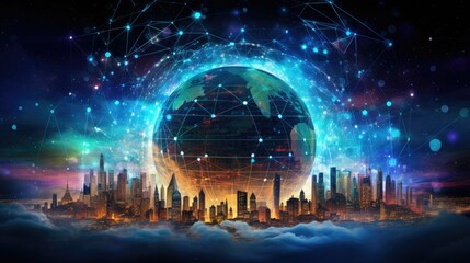 abstract world connection, generative ai