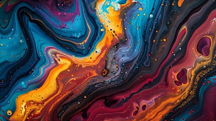abstract background acrylic pour paint variety colors - Powered by Adobe