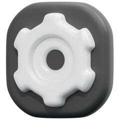 setting 3d render icon illustration