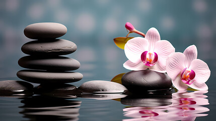 Obraz na płótnie Canvas Zen background with flowers