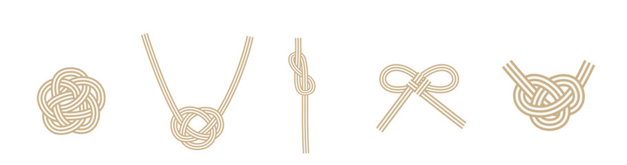 金色の水引き飾りのセット