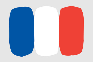 France flag - painted design vector illustration. Vector brush style