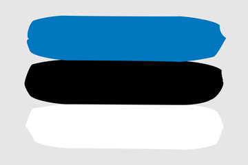 Estonia flag - painted design vector illustration. Vector brush style