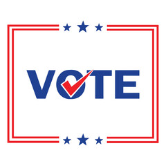 Vote USA America Frame Badge Emblem Design Template