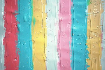 Vibrant vertical stipes of paint on a wall. Backdrop with colorful streaks of paint in retro vintage style.	
