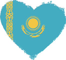 Kazakhstan flag in heart shape.