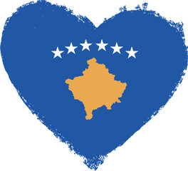 Kosovo flag in heart shape.