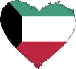 Fototapeta premium Kuwait flag in heart shape.