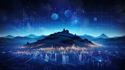 night sky and clouds, generative ai