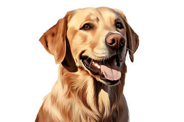 golden retriever dog in a white background