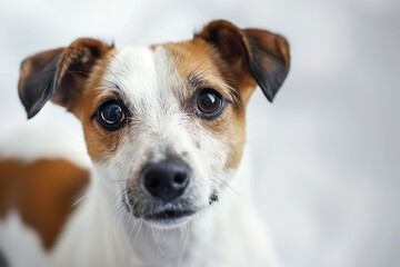 jack russell terrier on white background